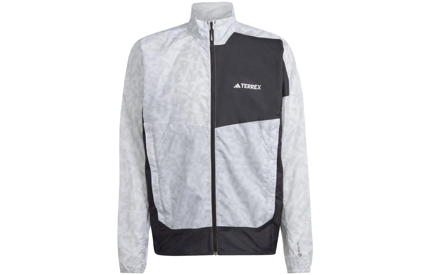 adidas Retro Logo Track Jacket Gray Long Sleeve Zip-Up Sportswear HZ1299