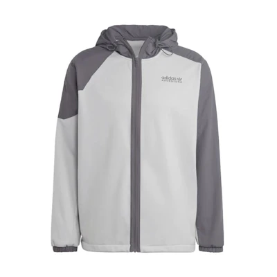 adidas Retro Logo Zip-Up Hoodie in Light Gray HK5020