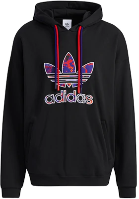 adidas Retro Print Double Drawstring Hoodie Black GP1865 Buy adidas Retro Print Double Drawstring Hoodie Black GP1865