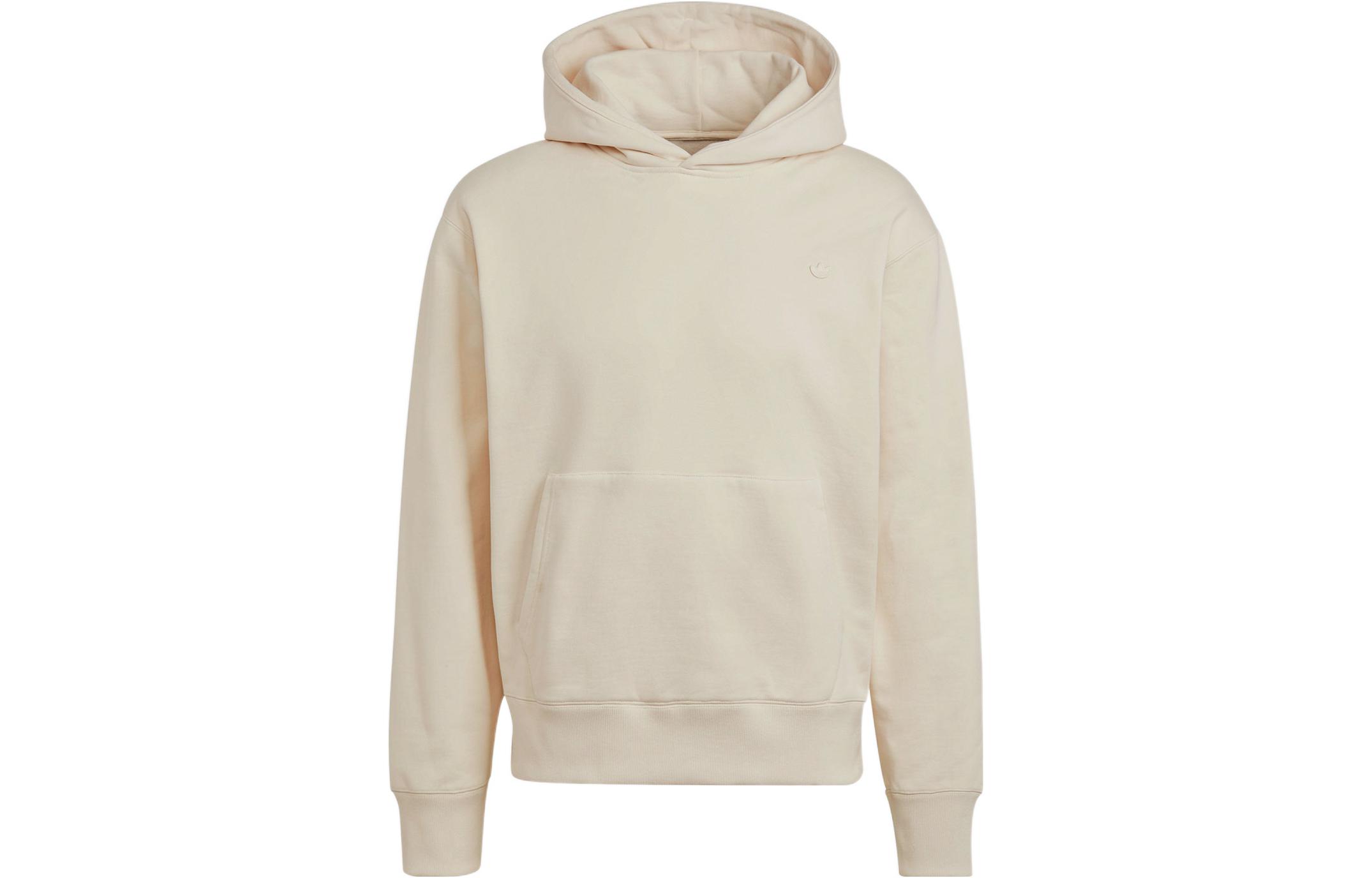 adidas Retro Pullover Sweatshirt White with Logo Print and Front Pocket H62531