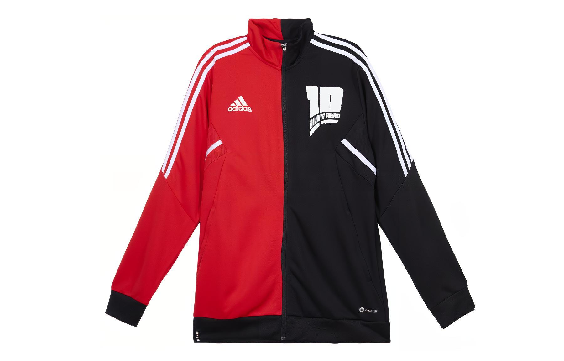 adidas Retro Slim Fit Zip Track Jacket with Logo Print and Colorblock Design HI3789