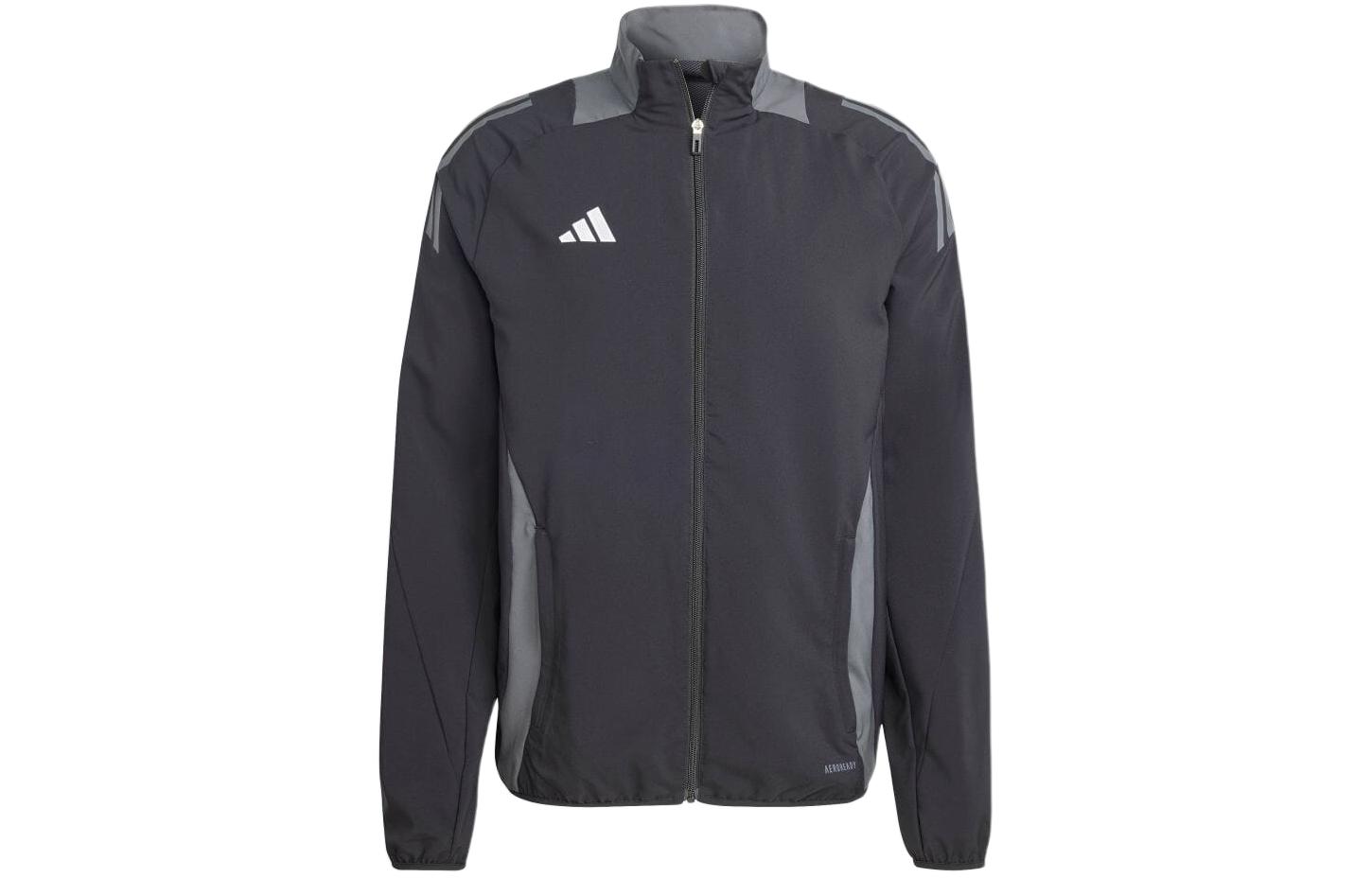 adidas Retro Solid Color Zip-Up Track Jacket Black IP5596