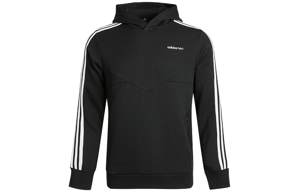 adidas Retro Sport Hoodie Black with Striped Colorblock Design GQ2868