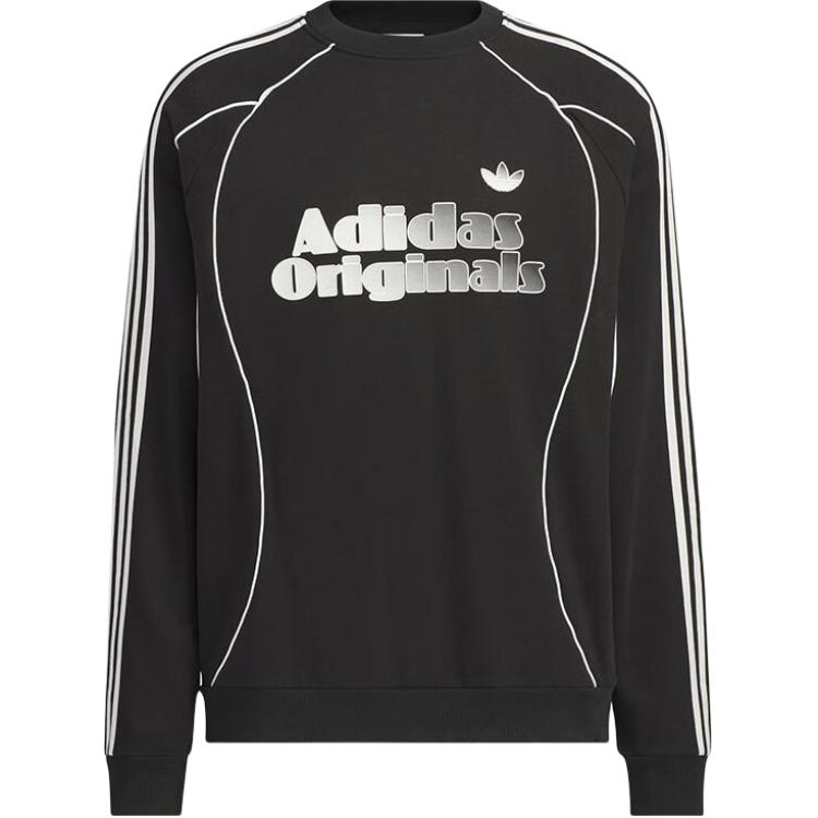 adidas Retro Sports Drop 1 Colorblock Comfort Pullover Sweatshirt Black Men’s JN3792