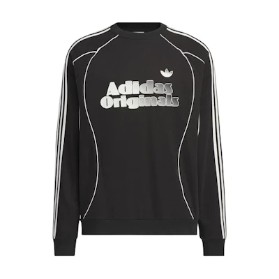 adidas Retro Sports Drop 1 Colorblock Comfort Pullover Sweatshirt Black Men’s JN3792