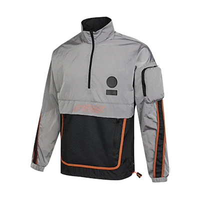 adidas Retro Sports Half-Zip Utility Jacket Black Grey拼 GP0843