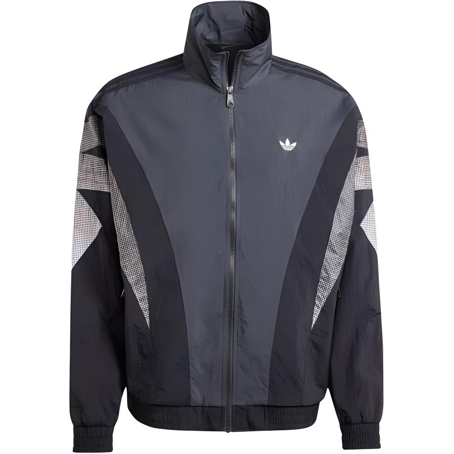 adidas Retro Sports Logo Print Stand-Up Collar Jacket Black/White - IZ4857
