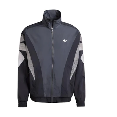 adidas Retro Sports Logo Print Stand-Up Collar Jacket Black/White - IZ4857