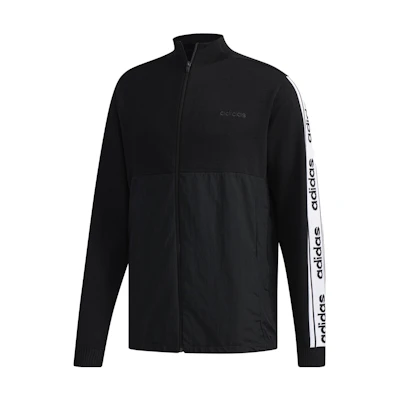 adidas Retro Sports Logo Stand Collar Zip Jacket Black DW7889