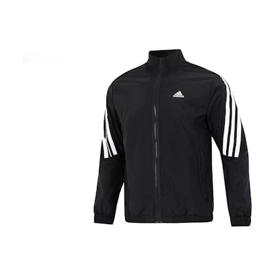 adidas Retro Sports Track Jacket with 3-Stripes Logo Print Black HJ9944