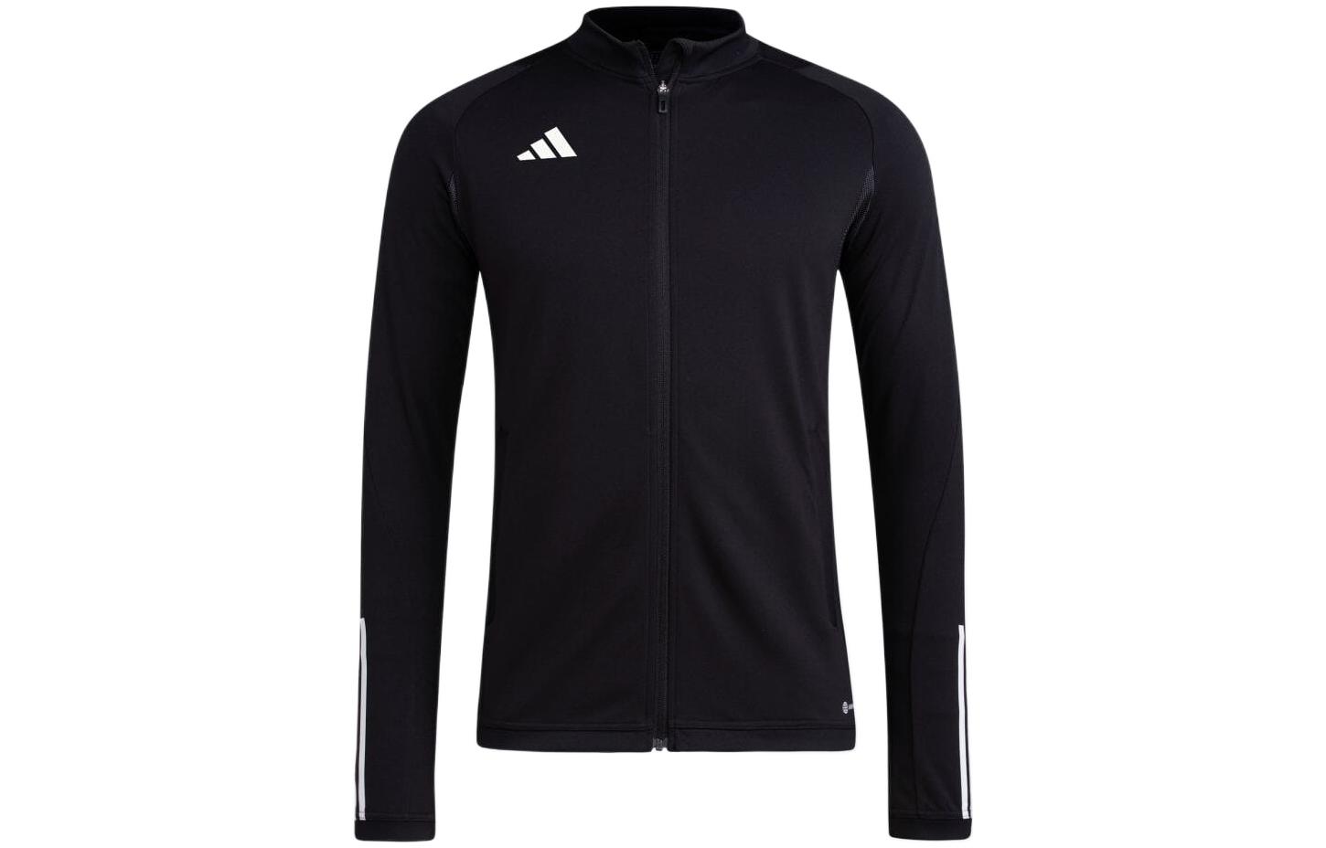 adidas Retro Stripe Logo Track Jacket Black with Print and Zip-Up Design HK7648