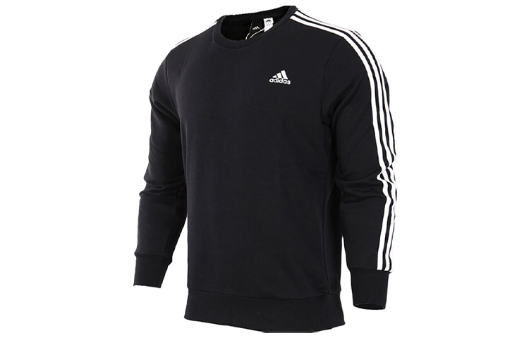 adidas Retro Stripe Pullover Sweatshirt Black - Crewneck Style S98803