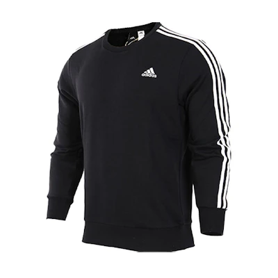 adidas Retro Stripe Pullover Sweatshirt Black - Crewneck Style S98803