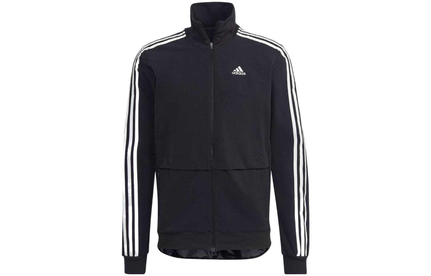 adidas Retro Striped Cycling Track Jacket Japanese Edition Black HF9018