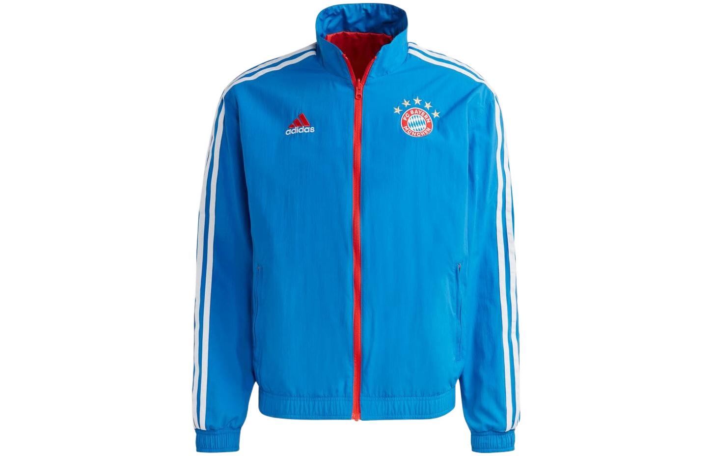adidas Retro Striped Logo Reversible Jacket Royal Blue Menswear HT8834
