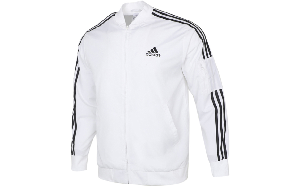 adidas Retro Striped Logo Track Jacket White H14635
