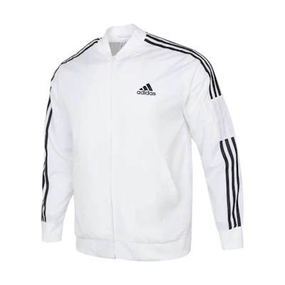 adidas Retro Striped Logo Track Jacket White H14635