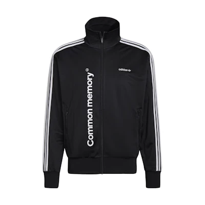 adidas Retro Striped Print Zip-Up Track Jacket Black Common Memory Design HC7133