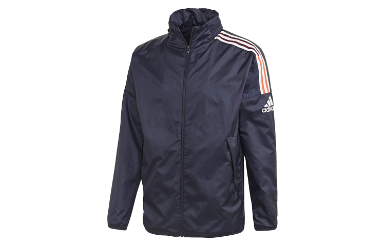 adidas Retro Striped Stand Collar Sports Jacket - Blue FI4039