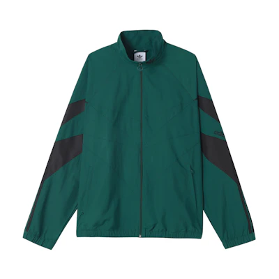 adidas Retro Striped Track Jacket Green Colorblock High Neck H06747