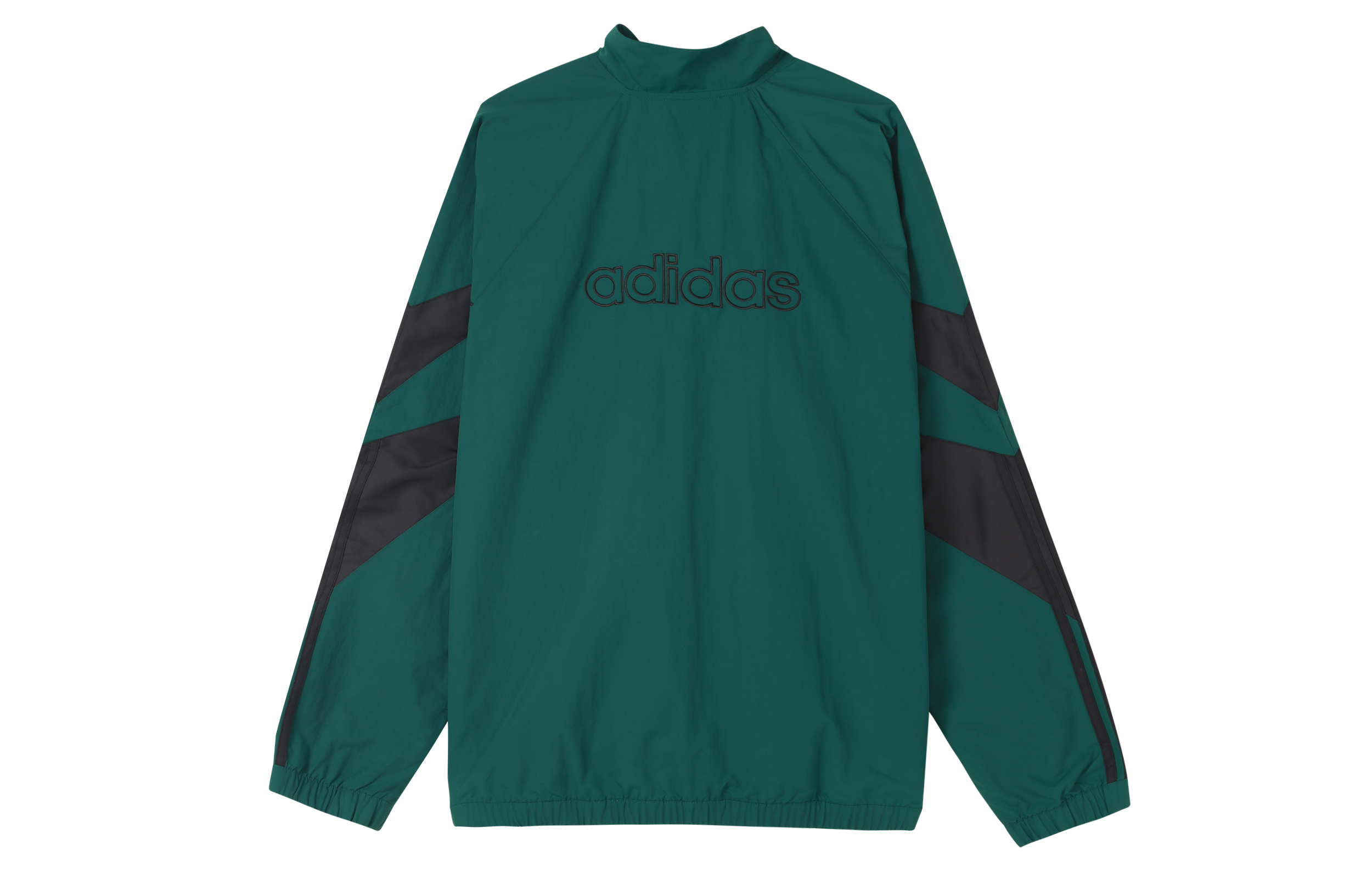 Lookbook 阿迪达斯复古绿色拼色条纹高领运动夹克 H06747