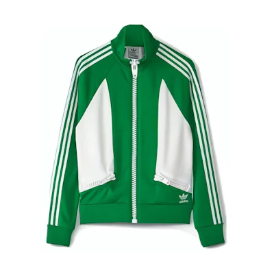 adidas Retro Style Green Track Jacket with Stripes HY1813