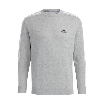 adidas Retro Three-Stripe Logo Pullover Sweatshirt Grey GV1202