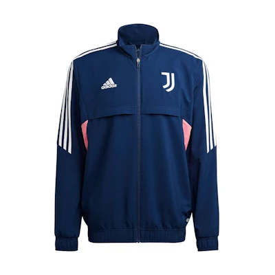 adidas Retro Track Jacket Solid Logo Embroidery Striped Navy Blue HC3291