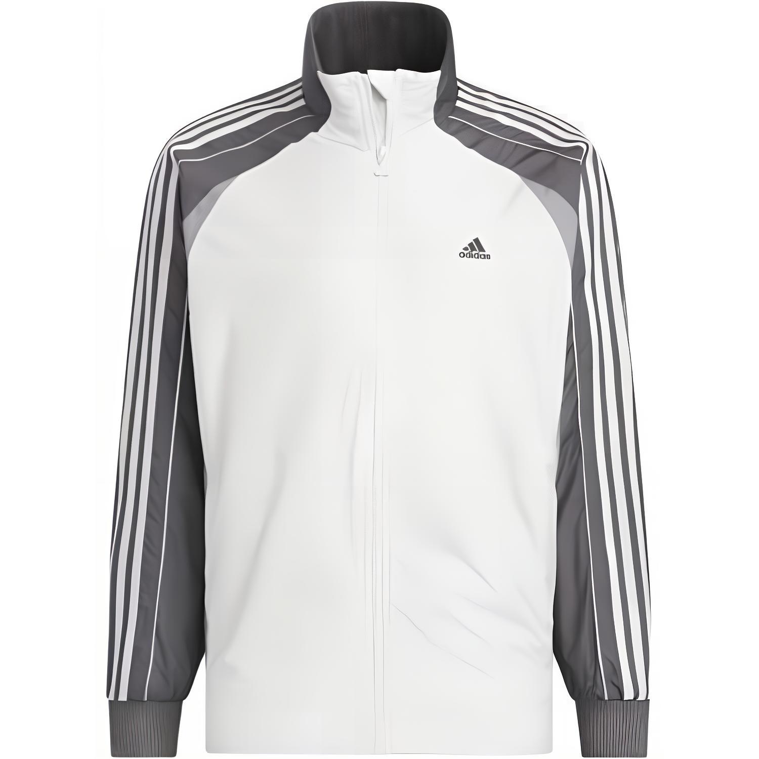 adidas Retro Track Jacket Striped Zip-Up - Gender Neutral, Orbit Grey JG8577
