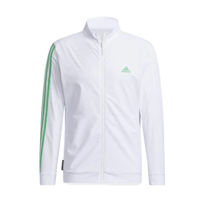 adidas Retro Track Jacket White with Logo, Striped Sleeves, and Zip-Up Collar GV1183
