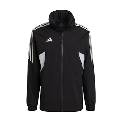 adidas Retro Track Jacket with Colorblock Logo and Stripe Trim - Black HT2541