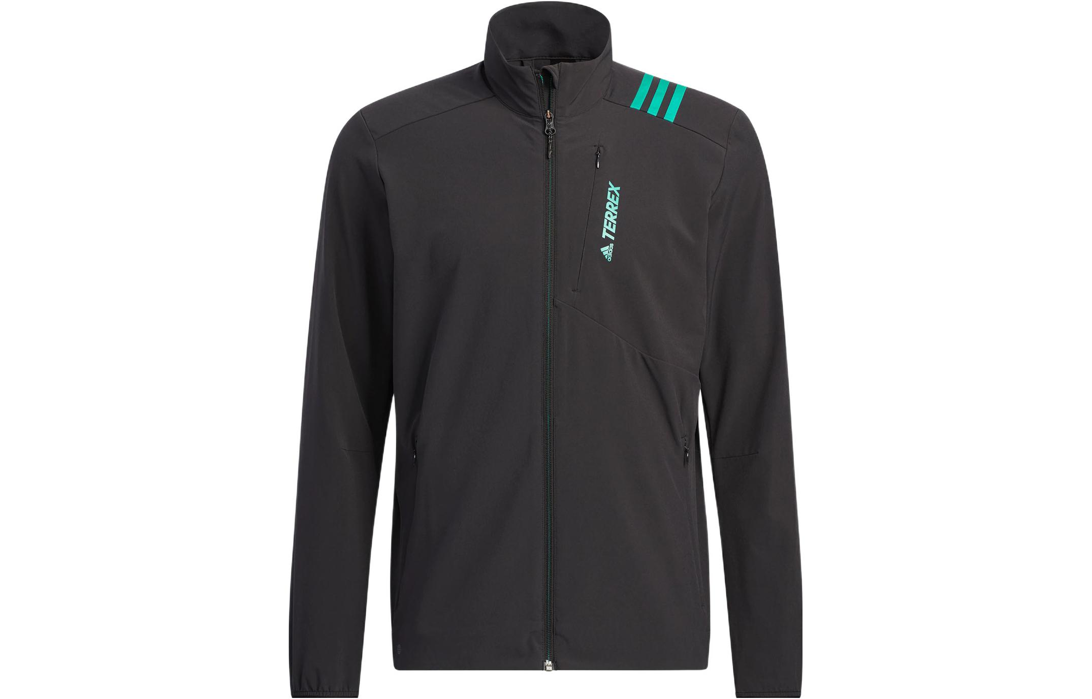 adidas Retro Track Jacket with Logo Print and Stripes in Black HE5238