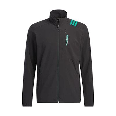 adidas Retro Track Jacket with Logo Print and Stripes in Black HE5238