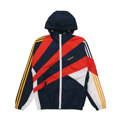 adidas Retro Windbreaker Hoodie Navy Blue GJ6730