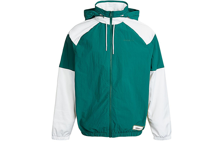 adidas Retro Windbreaker Jacket with Hood Forest Green GP4811