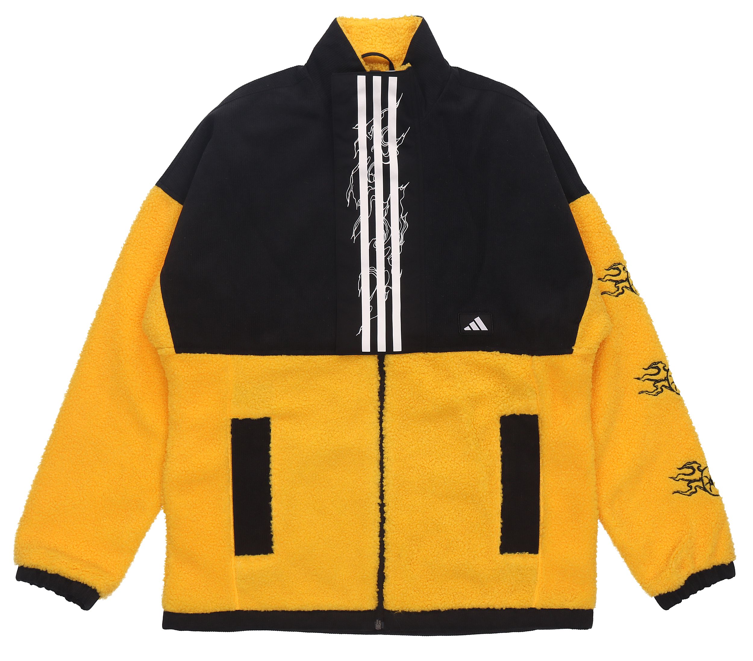 adidas Retro Windproof Track Jacket with Colorblock Design - Gold GM4438