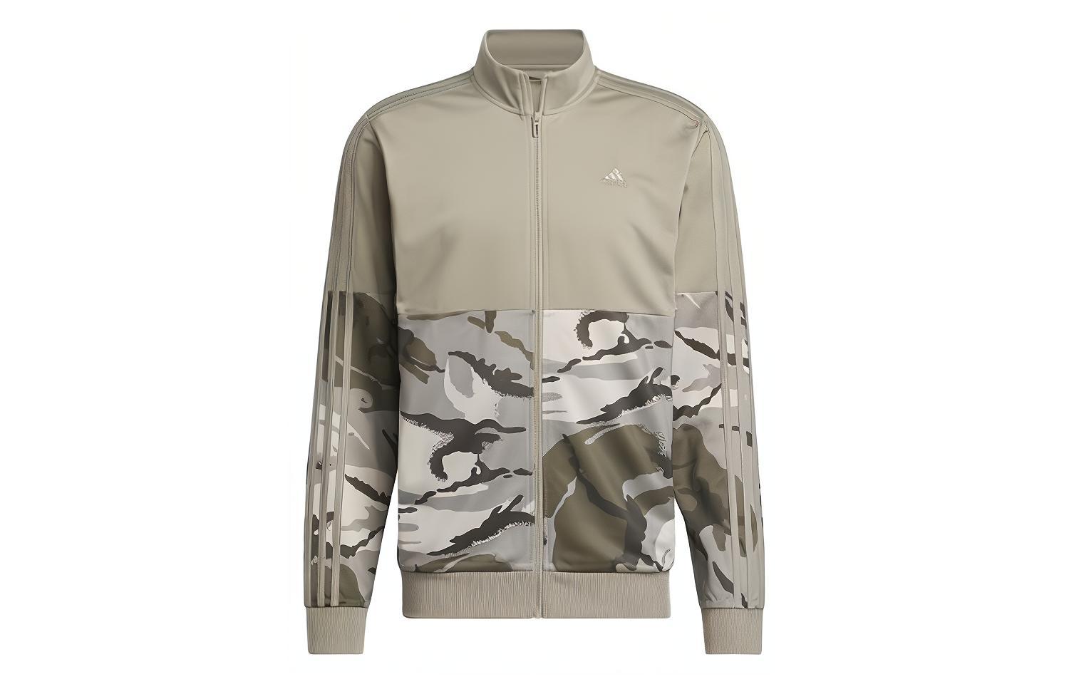 adidas Retro Zip-Up Jacket in Silver Pebble with High Neck IT0558