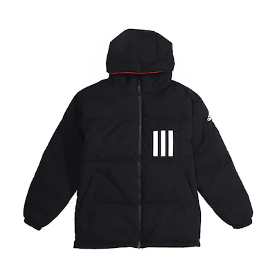 adidas Rev 3st Down Hooded Reversible Winter Jacket Black EH4011