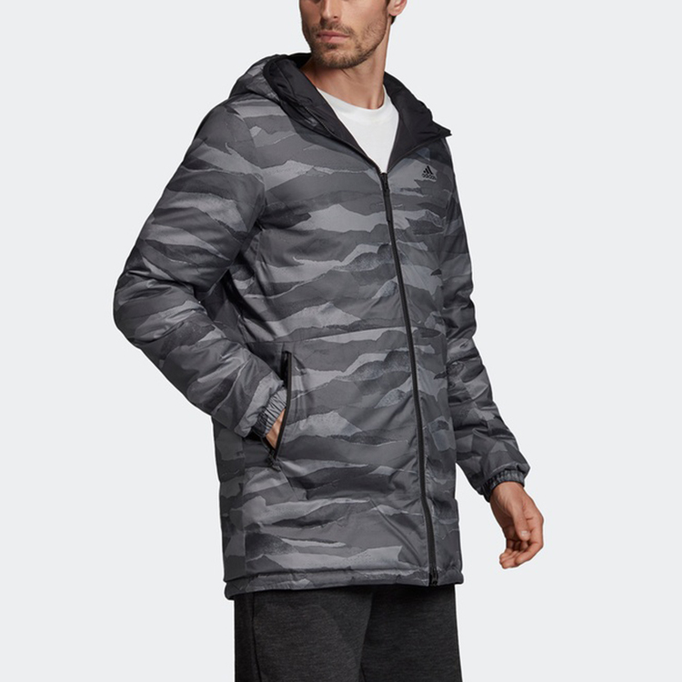 Cheap adidas Reversible Camo Parka Winter Down Jacket for Men - Black FL8649