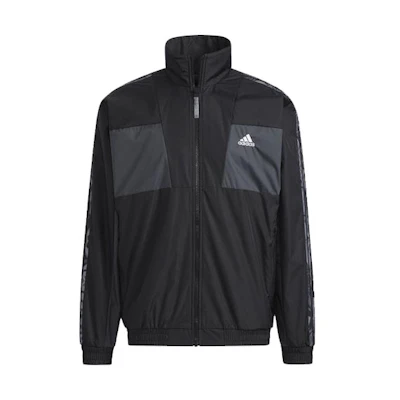 adidas Reversible Colorblock Fleece Logo Jacket - Black HC0268