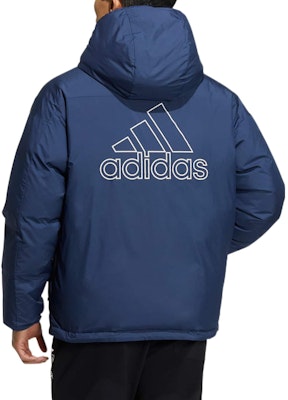 adidas Reversible Down Jacket Logo Print Stand Collar Puffer Jacket Blue Men. HR5242 Purchase adidas Reversible Down Jacket Logo Print Stand Collar Puffer Jacket Blue Men. HR5242
