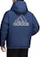 Purchase adidas Reversible Down Jacket Logo Print Stand Collar Puffer Jacket Blue Men. HR5242