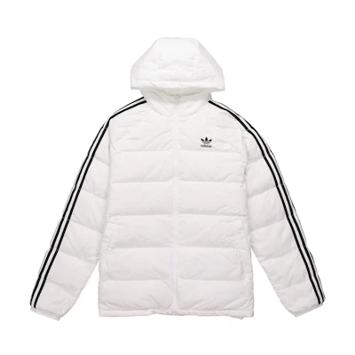 adidas Reversible Down Puffer Jacket Winter Casual White Hooded Coat FT6894
