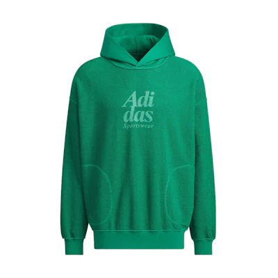 adidas Reversible Hoodie Letter Logo Print Green Unisex Dual-Sided Wearable IZ1617