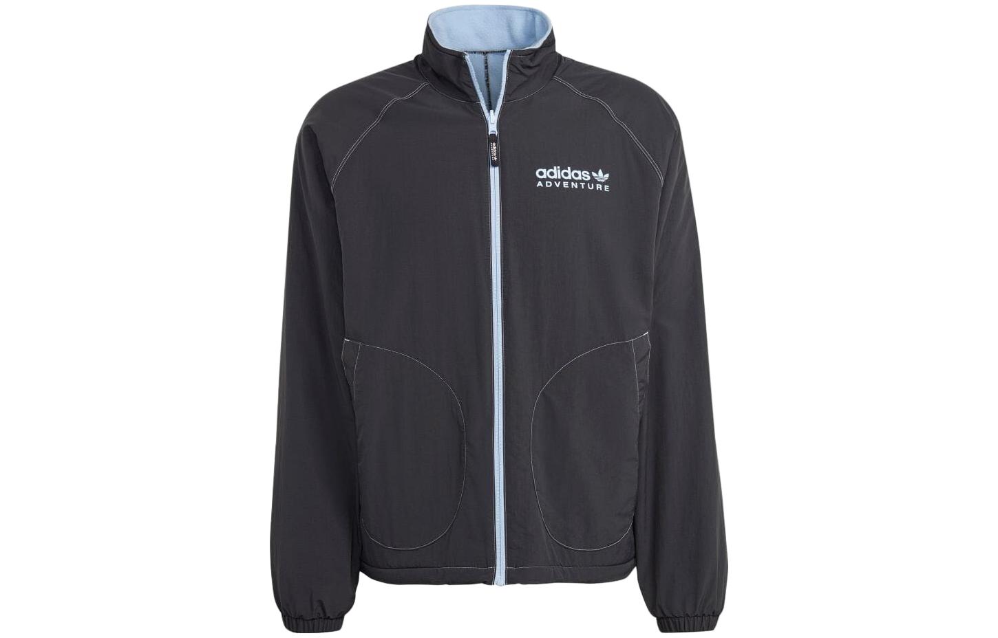 adidas Reversible Letter Print Zip-Up Jacket Black Japan Edition IC2339-JAPAN