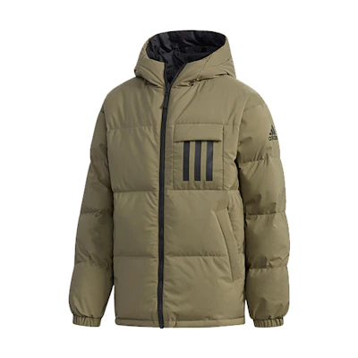 adidas Reversible Logo Puffer Jacket for Men - Khaki Brown EH4009
