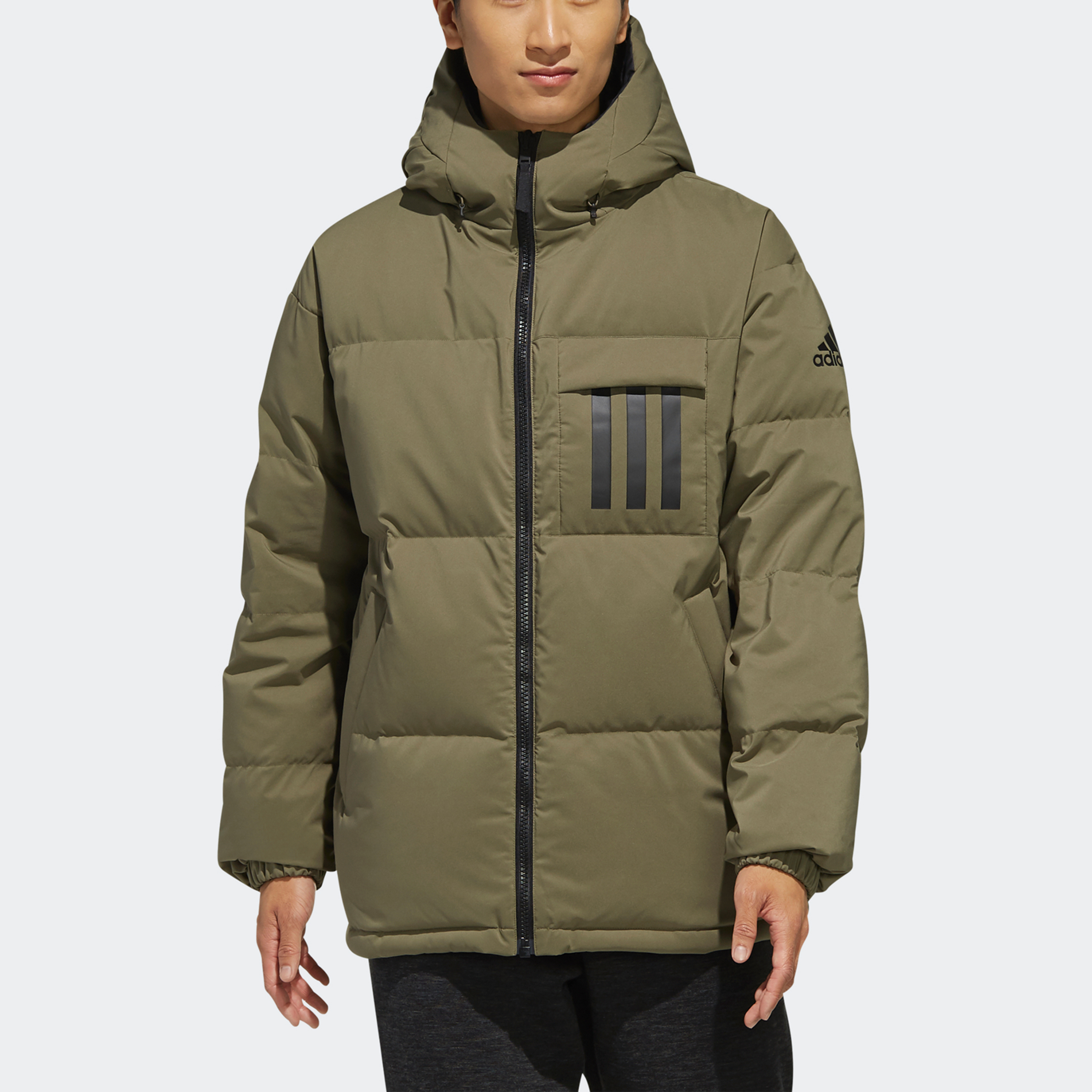 adidas Reversible Logo Puffer Jacket for Men - Khaki Brown EH4009 圖 5