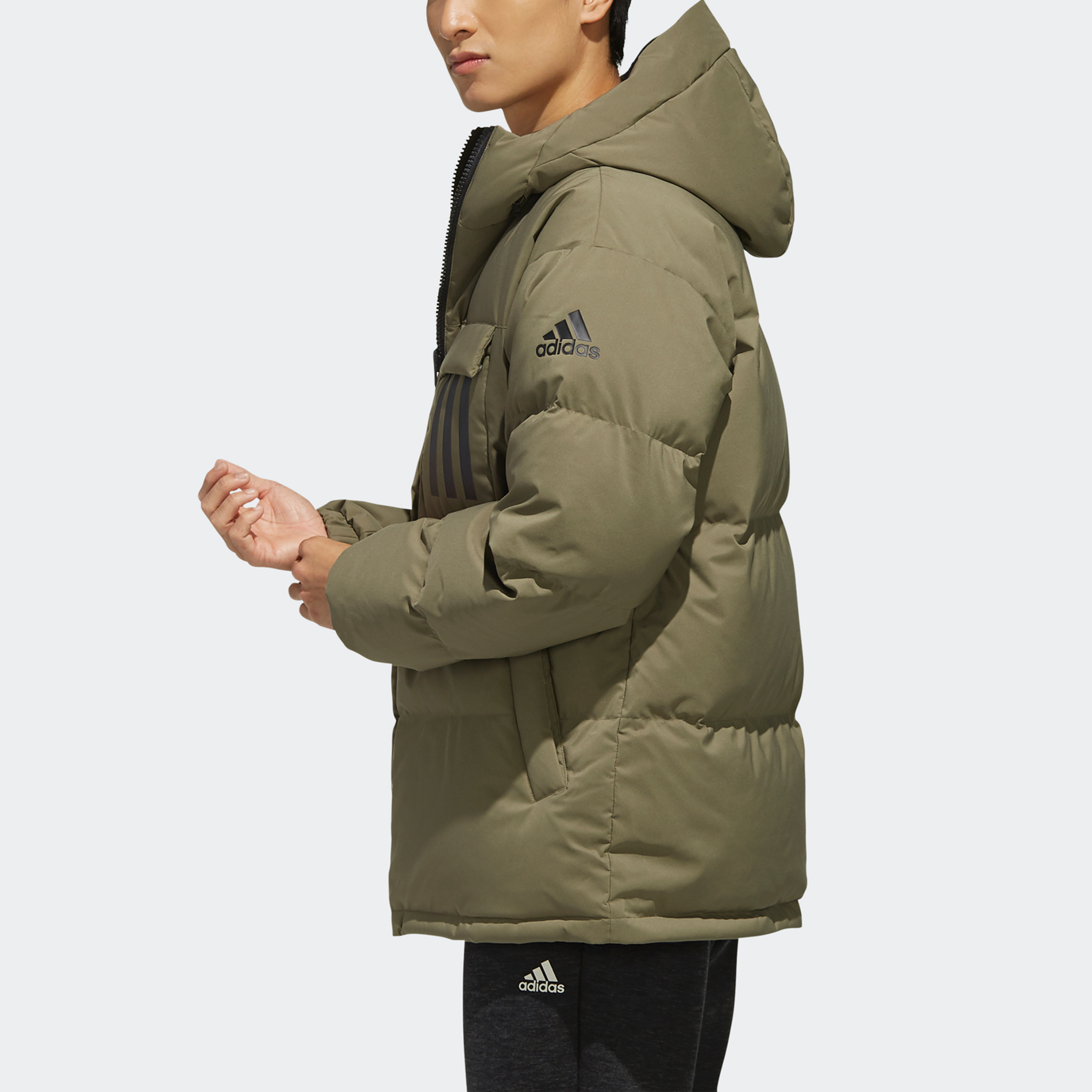 adidas Reversible Logo Puffer Jacket for Men - Khaki Brown EH4009 圖 7