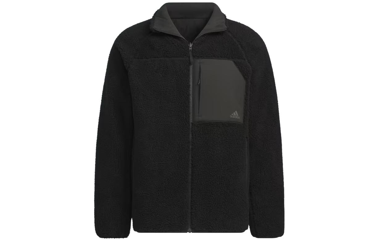 adidas Reversible Solid Color Zip-Up Jacket Black IT8712