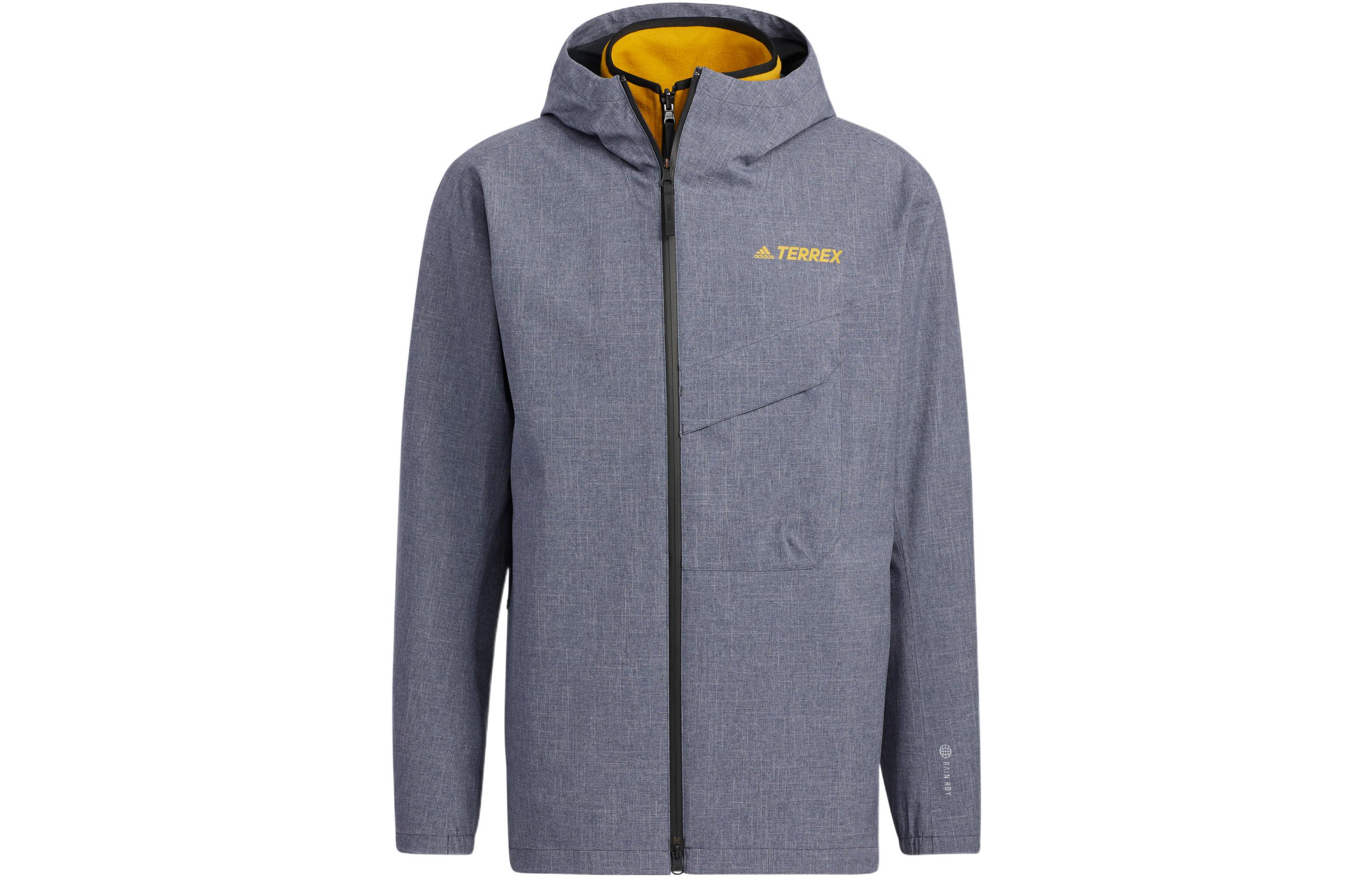 adidas Reversible Waterproof Hooded Zip Jacket Unisex Gray. HN2030